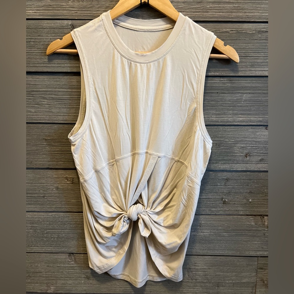 Lululemon Modal-Silk Blend Tie-Front Yoga Tank, Natural
